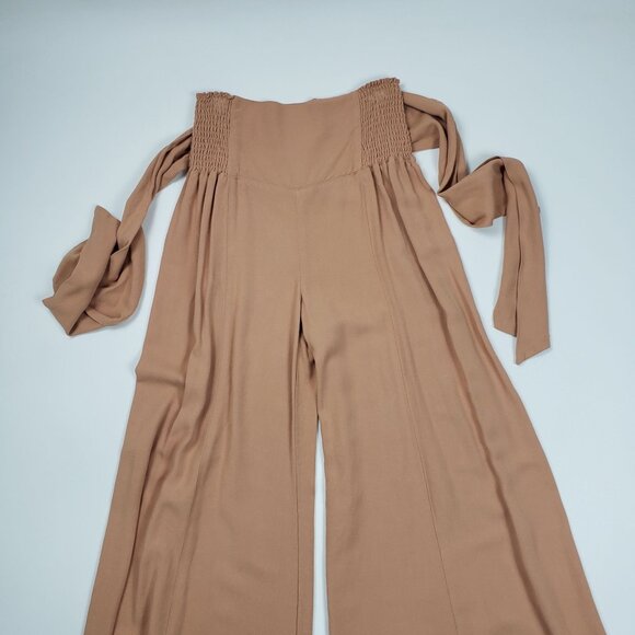 Sincerely Jules Belted Extreme Wide Leg Pants Women's Size Small Peach Apricot - Picture 14 of 16